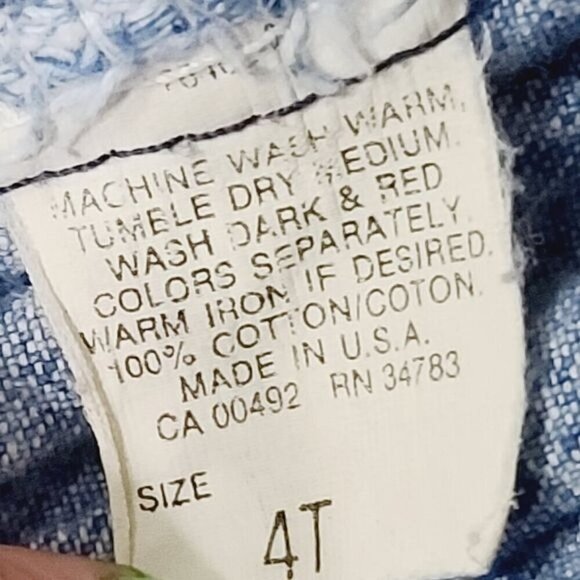 Vintage 80s 90s Lee Jeans Girls Denim Overalls Cottagecore Retro 4T - Picture 6 of 11